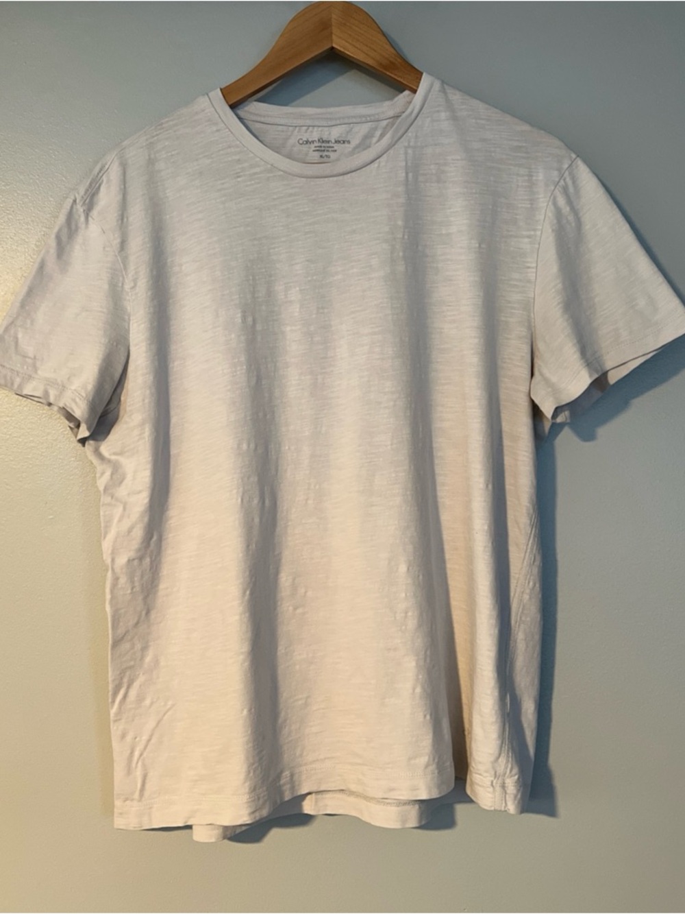 Calvin Klein Jeans Men's Light White Crewneck Tee